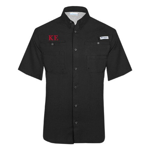 Columbia Black Tamiami Performance Short Sleeve Shirt-One Color Greek Letters