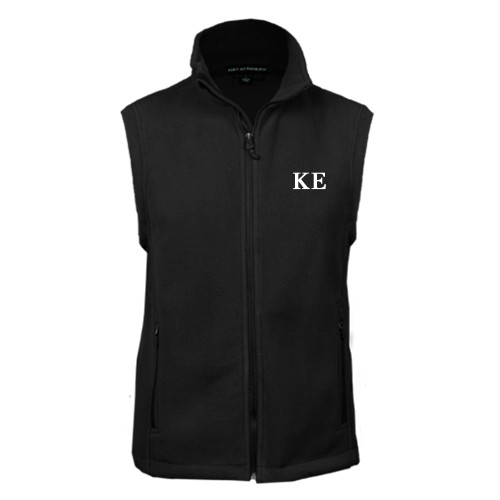 Black Fleece Full Zip Vest-One Color Greek Letters