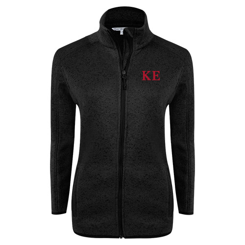 Womens Black Heather Fleece Jacket-One Color Greek Letters
