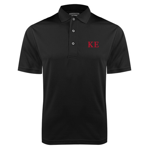 Black Dry Mesh Polo-One Color Greek Letters