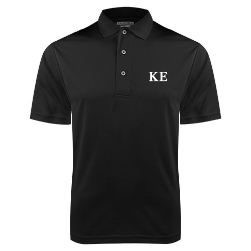 Black Dry Mesh Polo-One Color Greek Letters