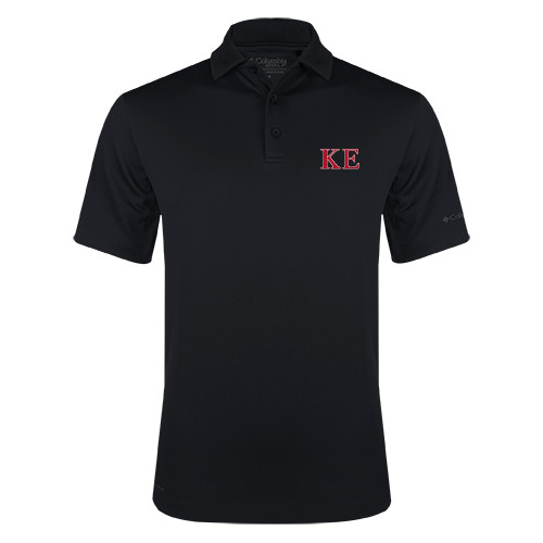 Columbia Black Omni Wick Drive Polo-Two Color Greek Letters
