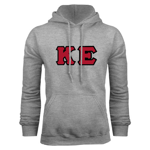 Grey Fleece Hoodie-Greek Letters Tackle Twill
