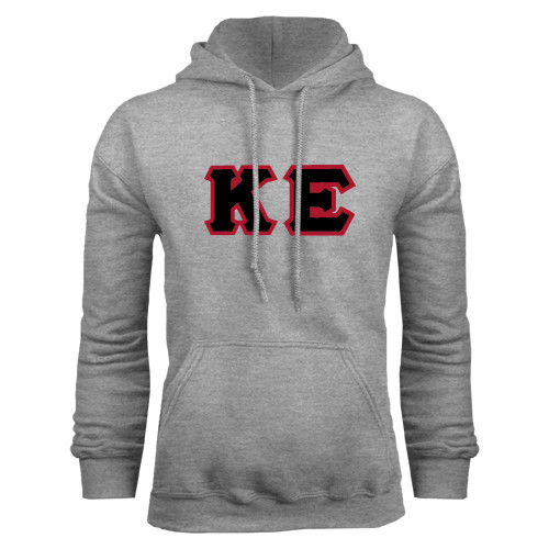 Grey Fleece Hoodie-Greek Letters Tackle Twill