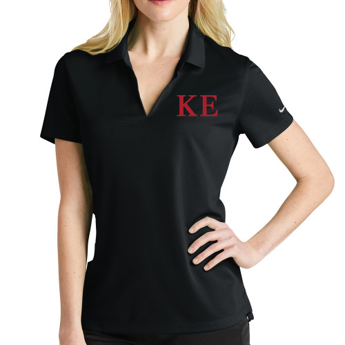 Nike Womens Black Dri Fit Micro Pique Polo-One Color Greek Letters