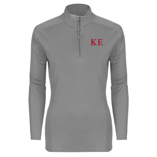 Syntrel Womens Platinum Interlock 1/4 Zip-One Color Greek Letters