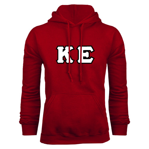 Cardinal Fleece Hoodie-Greek Letters Tackle Twill