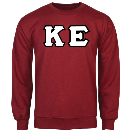 Cardinal Fleece Crew-Greek Letters Tackle Twill