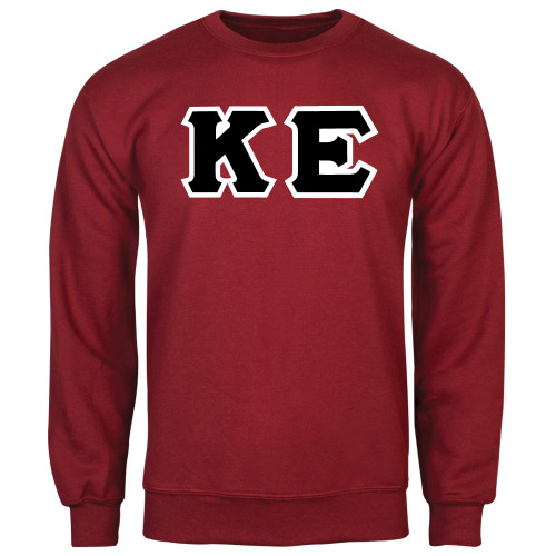 Cardinal Fleece Crew-Greek Letters Tackle Twill