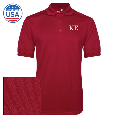 Cardinal Dry Mesh Polo-One Color Greek Letters