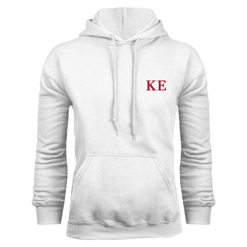 White Fleece Hoodie-One Color Greek Letters
