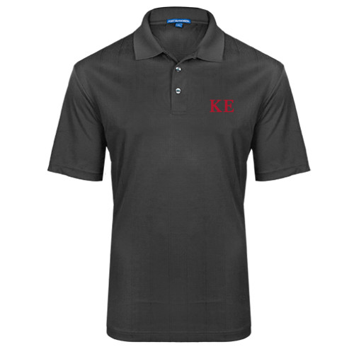 Charcoal Performance Fine Jacquard Polo-One Color Greek Letters