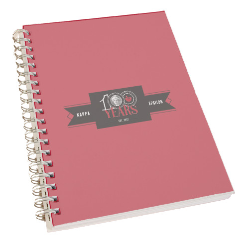 Clear 7 x 10 Spiral Journal Notebook-100 Years Logo