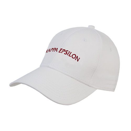 White Structured Adjustable Pro Style Hat-Arched Kappa Epsilon