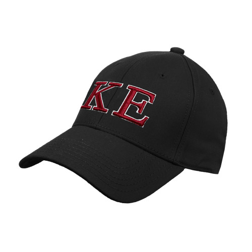 Black Structured Adjustable Pro Style Hat-Two Color Greek Letters