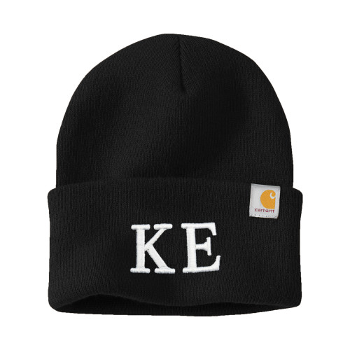 Carhartt Black Knit Beanie w/Cuff-One Color Greek Letters