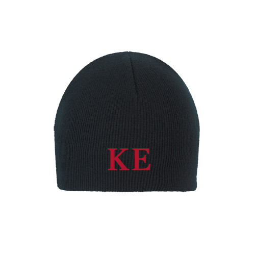 Black Knit Beanie-One Color Greek Letters