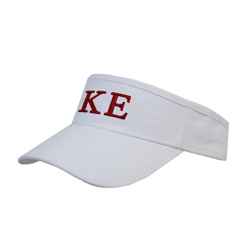 White Brushed Bull Denim Visor-One Color Greek Letters