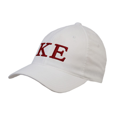 White Flexfit Structured Low Profile Hat-One Color Greek Letters