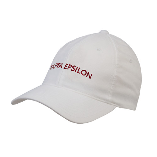 White Flexfit Structured Low Profile Hat-Arched Kappa Epsilon