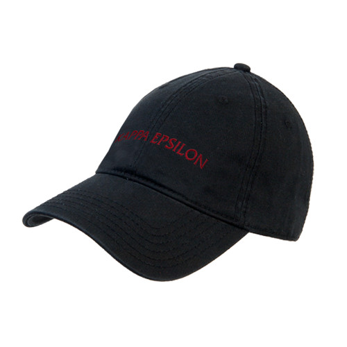 Black Unstructured Adjustable Low Profile Hat-Arched Kappa Epsilon