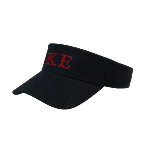Black Brushed Bull Denim Visor-One Color Greek Letters