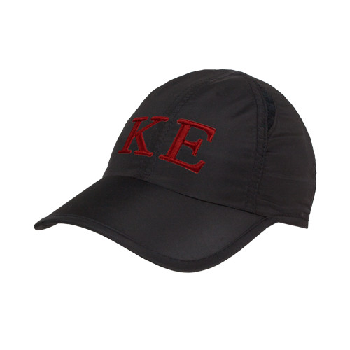 Womens Black Performance Cap-One Color Greek Letters