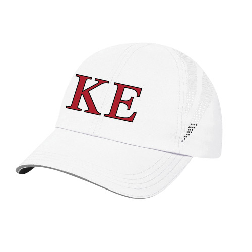 White Performance Cap-Two Color Greek Letters