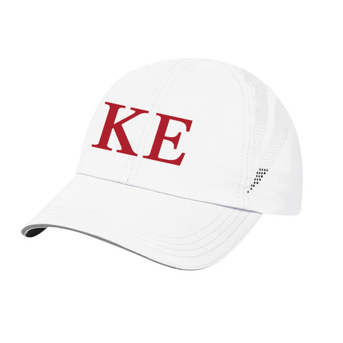 Womens White Performance Cap-One Color Greek Letters