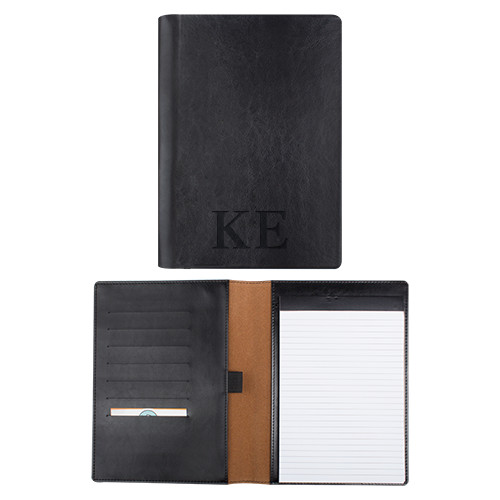 Fabrizio Black Padfolio-Greek Letters Engraved