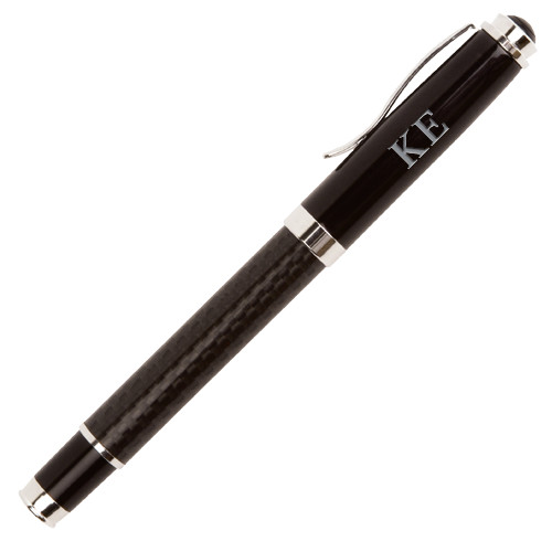 Luna Black Rollerball Pen-Greek Letters Engraved
