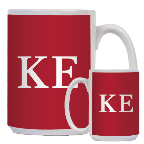  Full Color White Mug 15oz - One Color Greek Letters