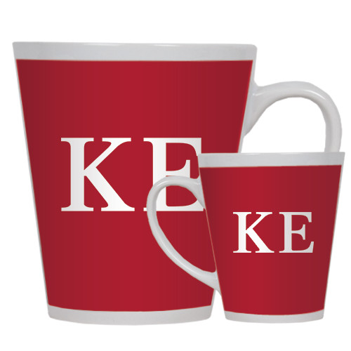  Full Color Latte Mug 12oz - One Color Greek Letters