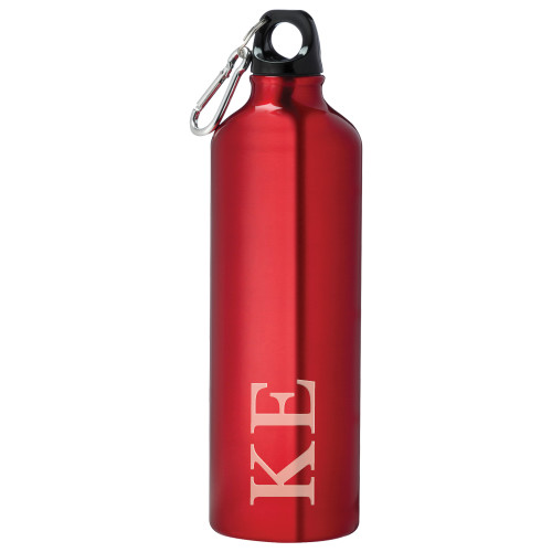  Venture Aluminum Red Bike Bottle 26oz - Greek Letters Engraved