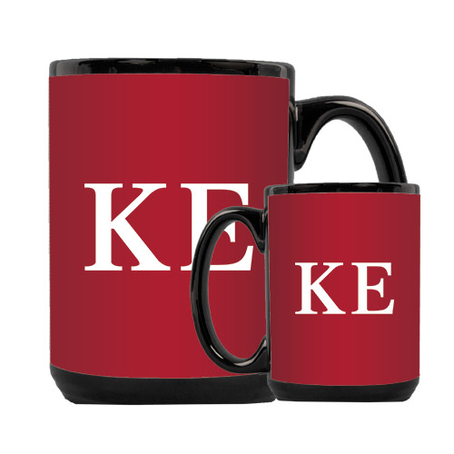  Full Color Black Mug 15oz - One Color Greek Letters