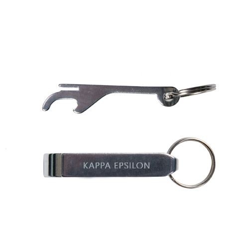  Aluminum Silver Bottle Opener - Kappa Epsilon Word Mark Engraved