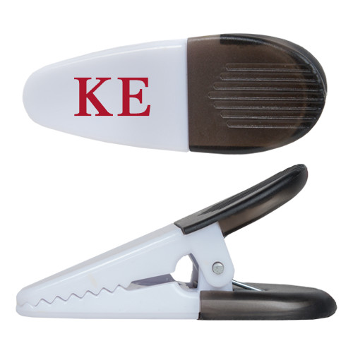  White Crocodile Clip/Magnet - One Color Greek Letters