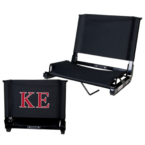  Stadium Chair Black - Two Color Greek Letters