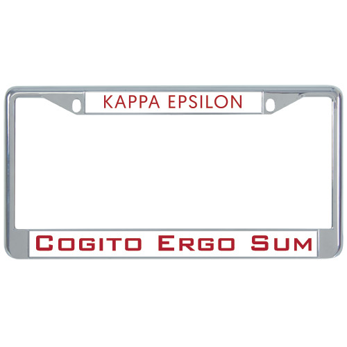  Metal License Plate Frame in Chrome - Kappa Epsilon