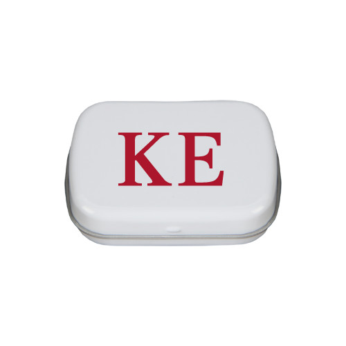  White Rectangular Peppermint Tin - One Color Greek Letters