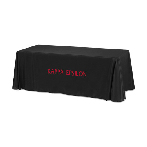  Black 6 foot Table Throw - Kappa Epsilon Flat
