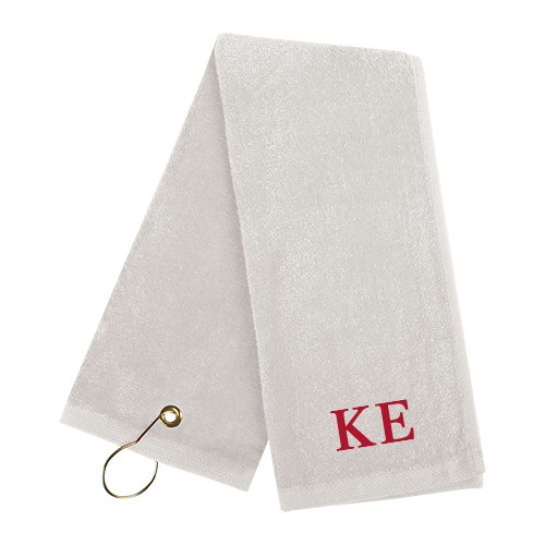  White Golf Towel - One Color Greek Letters