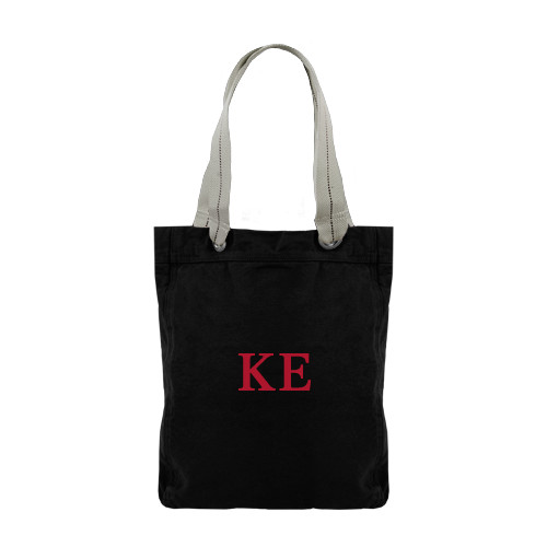  Allie Black Canvas Tote - One Color Greek Letters