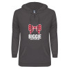 Thumbnail image for  ENZA Womens Dark Heather V Notch Raw Edge Fleece Hoodie