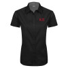 Thumbnail image for  Womens Black Twill Button Up Short Sleeve