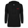 Thumbnail image for  ENZA Womens Black V Notch Raw Edge Fleece Hoodie