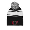 Thumbnail image for  Black/White Two Tone Knit Pom Beanie w/Cuff