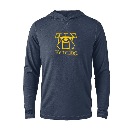  Navy Heather Long Sleeve Hooded Tee - Primary Mark
