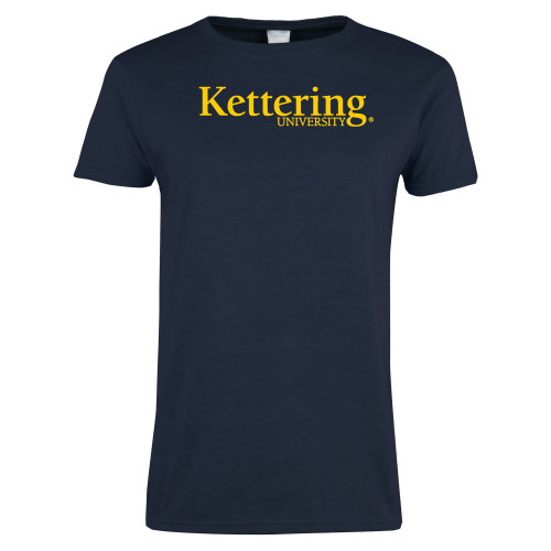  Womens Navy Short Sleeve Tee - Kettering University Wordmark