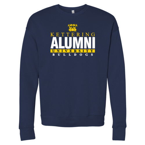  Bella + Canvas Navy Fleece Crew - Kettering University Bulldogs Alumni